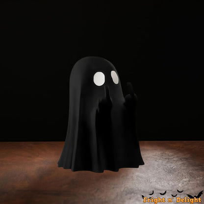 Spooky Finger Salute Boo! Ghost Figurine