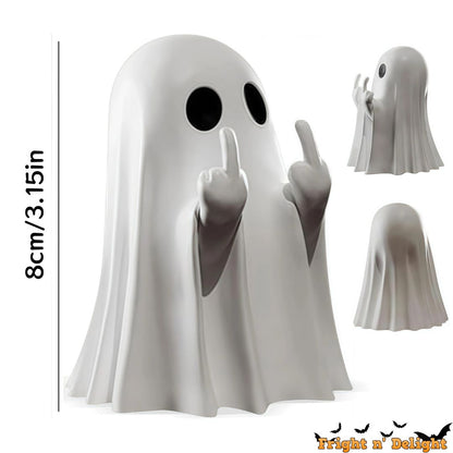 Spooky Finger Salute Boo! Ghost Figurine