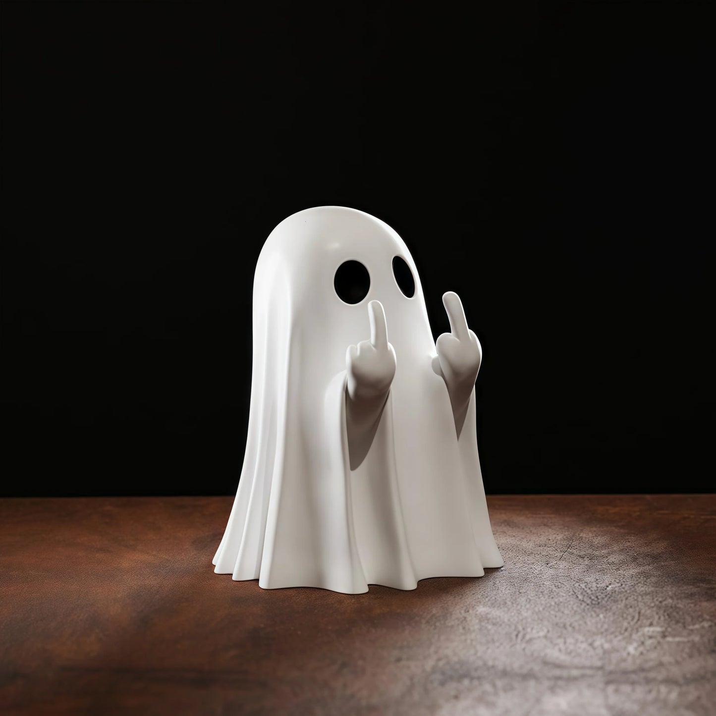 Rebel Middle Finger Ghost Figurine – Spooky & Funny Halloween Décor